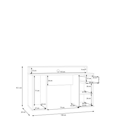 Skrivbord IVAR med inbyggd belysning, svart