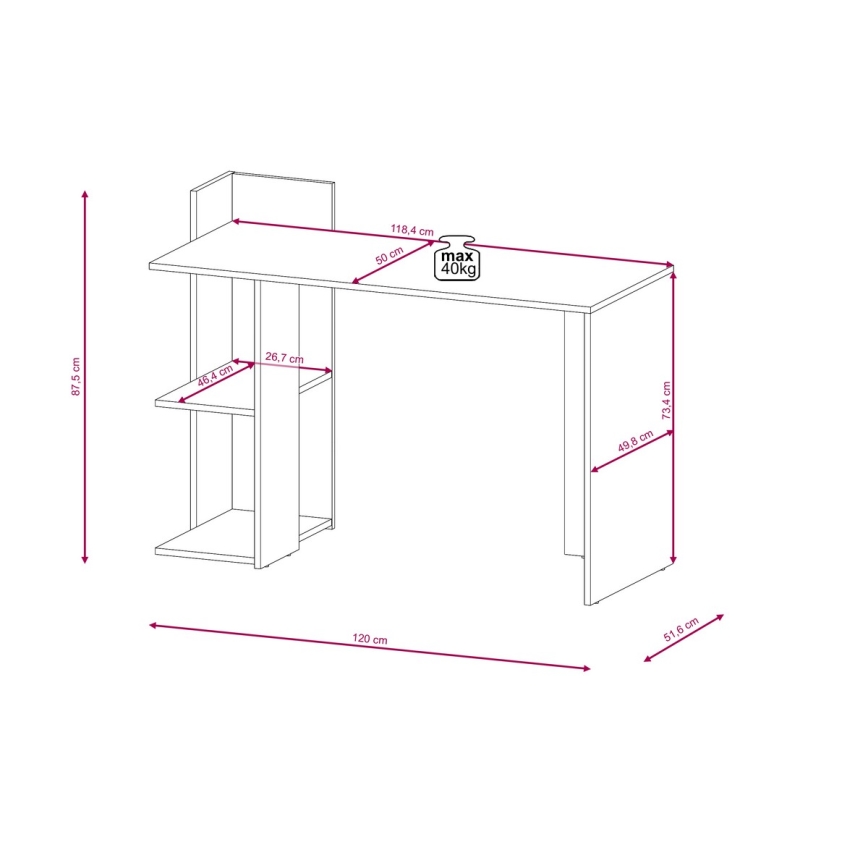 Skrivbord MARLO artisan-ek/antracit