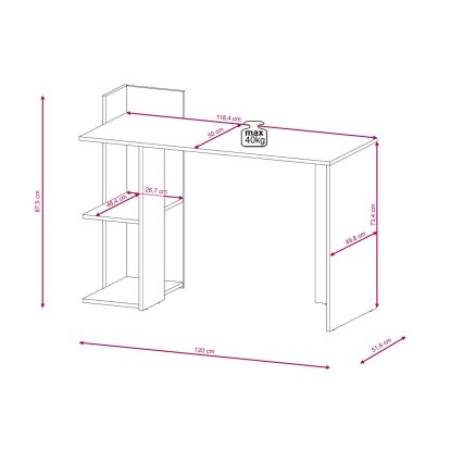 Skrivbord MARLO, betonggrå/vit