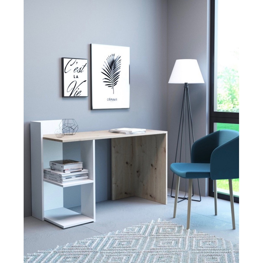 Skrivbord MARLO ek artisan/vit