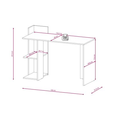 Skrivbord MARLO ek artisan/vit