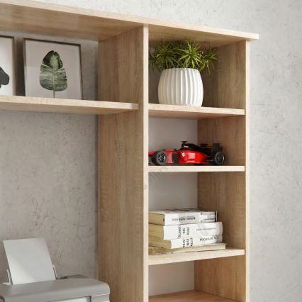 Skrivbord med hylla ELIAN 160x53 cm sonoma-ek/vit