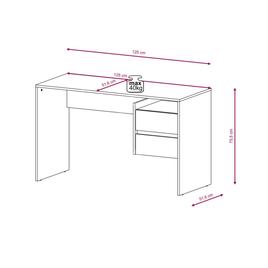 Skrivbord med lådor MARLO, artisan-ek/antracit