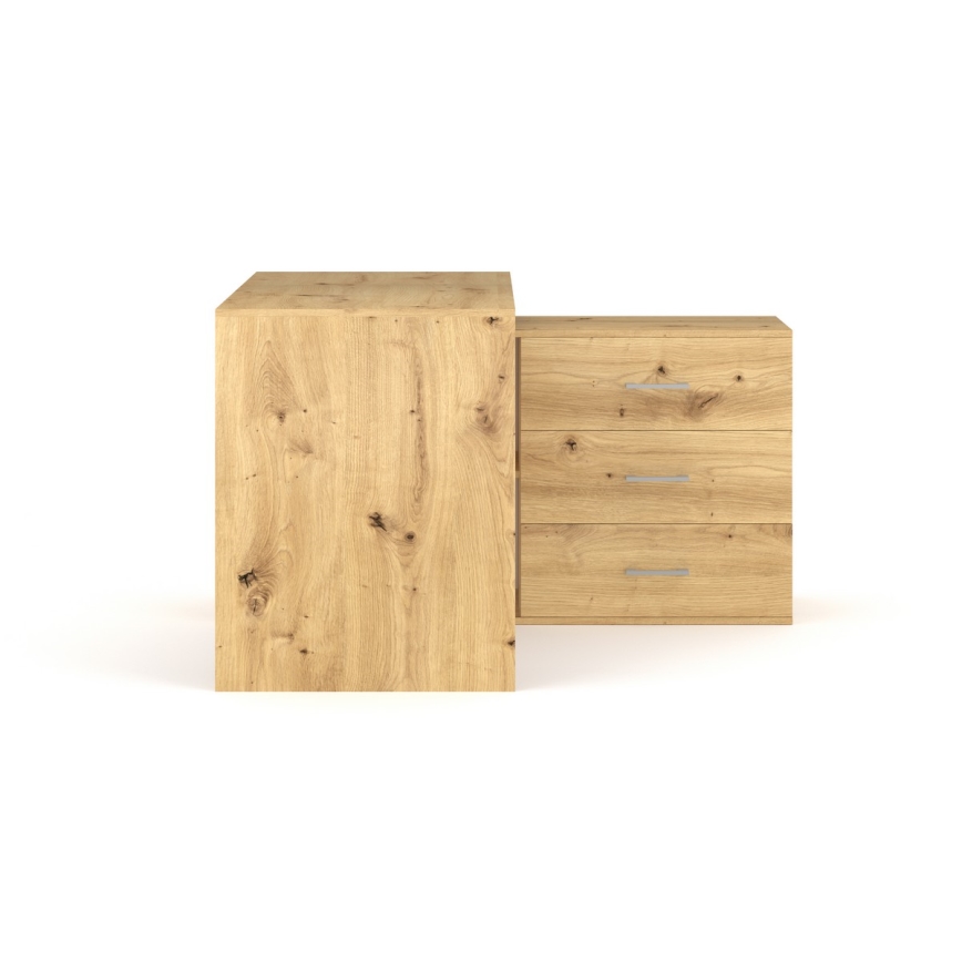 Skrivbord med lådor och universellt hörn (V/H) JULES, artisan-ek