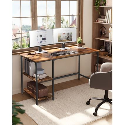 Skrivbord SOLEA 140x60 cm brun/svart