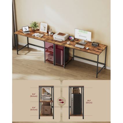 Skrivbord SOLEA 140x60 cm brun/svart