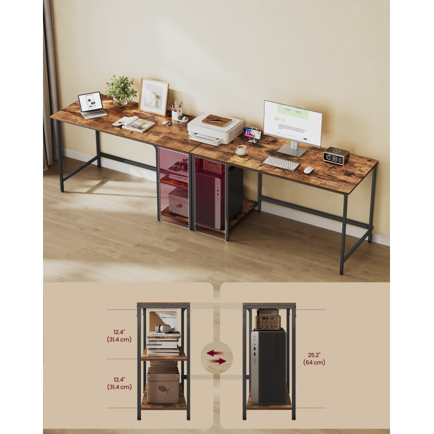 Skrivbord SOLEA 140x60 cm brun/svart