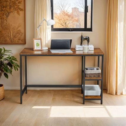 Skrivbord SOLEA brun/svart