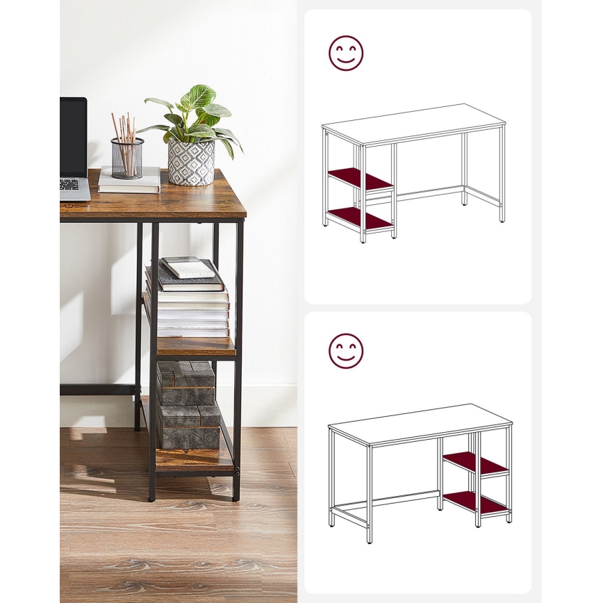 Skrivbord SOLEA brunt/svart