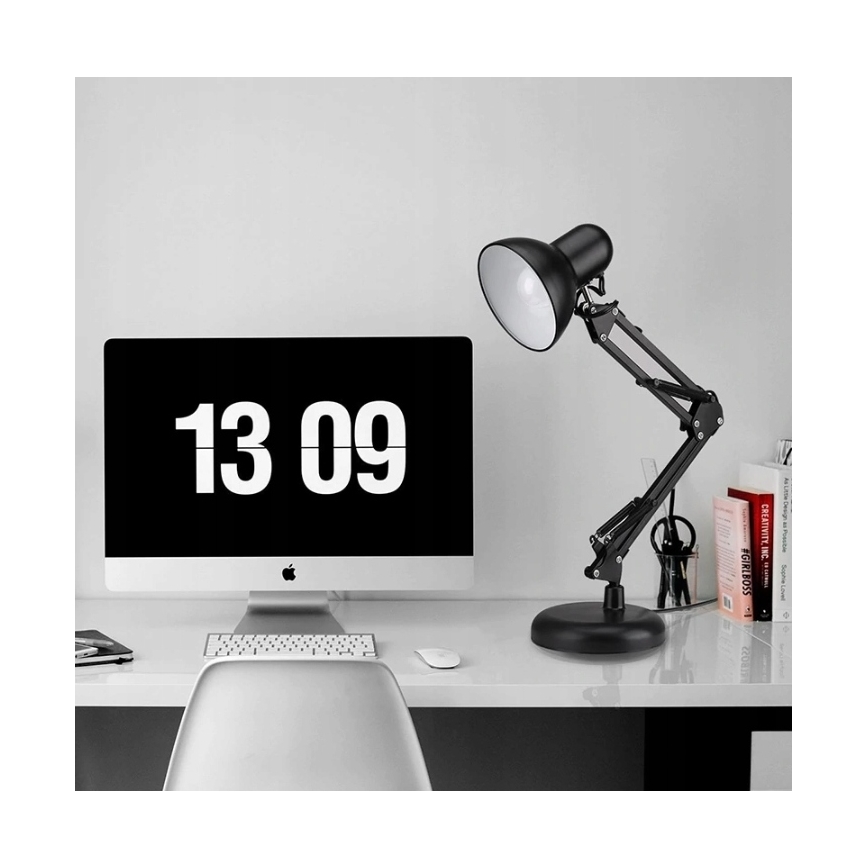 Skrivbordslampa med klämma 2 i 1 1xE27/60W/230V svart