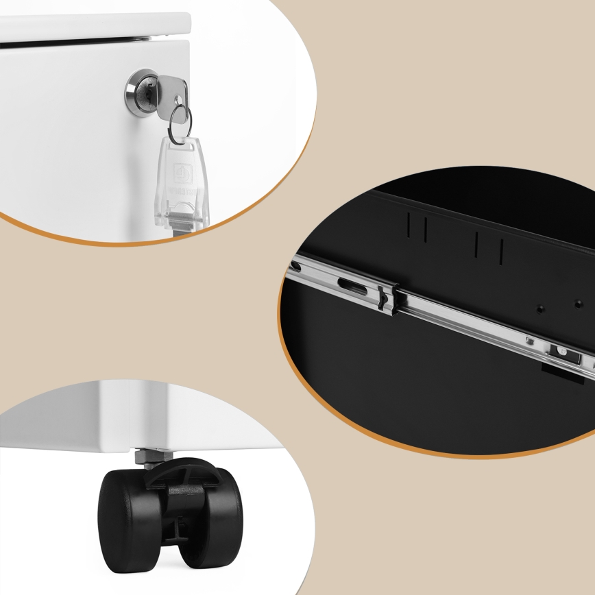 Skrivbordspedestal SECURIO vit