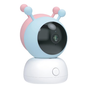 Smart babyvakt med rörelsesensor, 2K-upplösning, 5V-strömförsörjning, Wi‑Fi (Tuya), rosa/blå