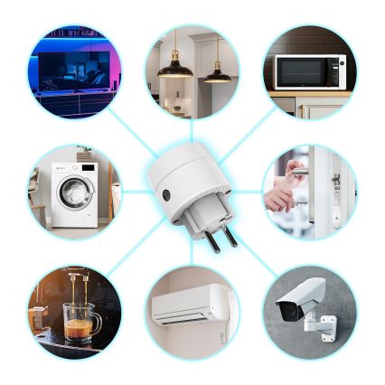 Smart eluttag 2300W/230V/10A Wi-Fi Tuya