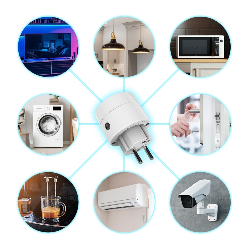 Smart eluttag 2300W/230V/10A Wi-Fi Tuya