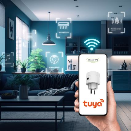 Smart eluttag 2300W/230V/10A Wi-Fi Tuya