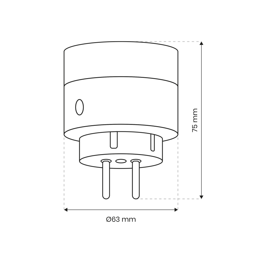 Smart eluttag 2300W/230V/10A Wi-Fi Tuya