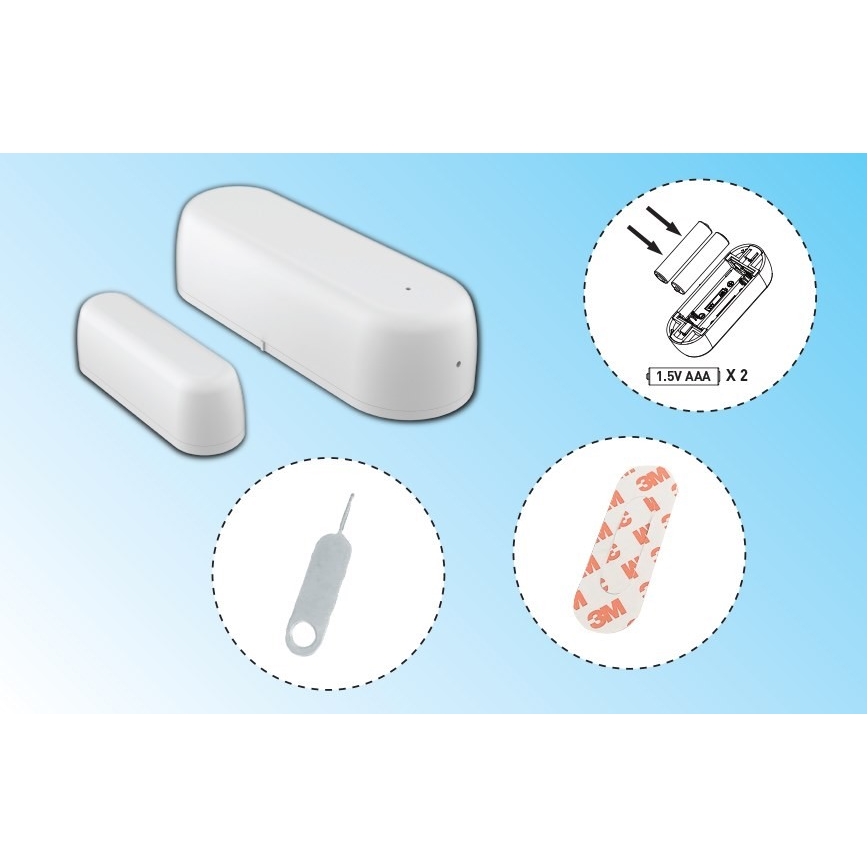 Smart fönster- och dörrsensor 2xAAA Wi-fi Tuya