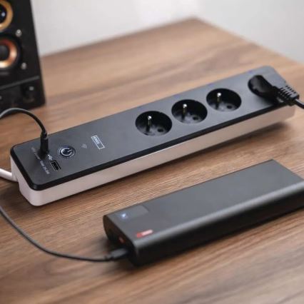Smart förlängningssladd med strömbrytare GoSmart 4Z + 1xUSB-A + 1xUSB-C 2 m Wi-Fi Tuya