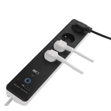 Smart förlängningssladd med strömbrytare GoSmart 4Z + 1xUSB-A + 1xUSB-C 2 m Wi-Fi Tuya