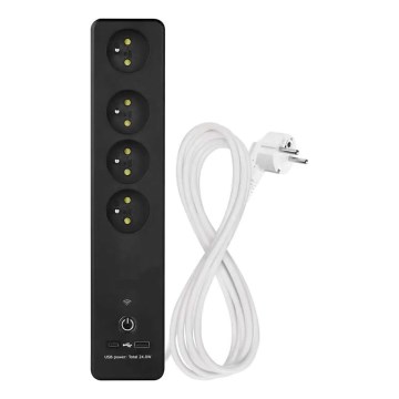 Smart förlängningssladd med strömbrytare GoSmart 4Z + 1xUSB-A + 1xUSB-C 2 m Wi-Fi Tuya
