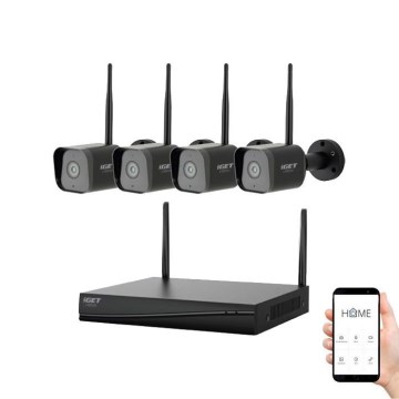 Smart kamerasystem med 4 kameror, 2K+-sensor, 12V, IP65, Tuya Wi‑Fi
