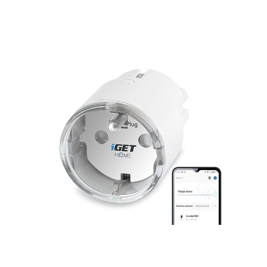 Smart kontakt med energimätning 3680 W/230 V, Wi‑Fi, Tuya