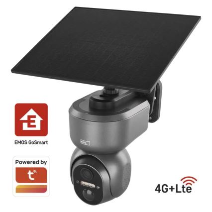 Smart solcellsdriven kamera med GoSmart-sensor, 4G/LTE, 10400 mAh (5V), IP65, Tuya-kompatibel