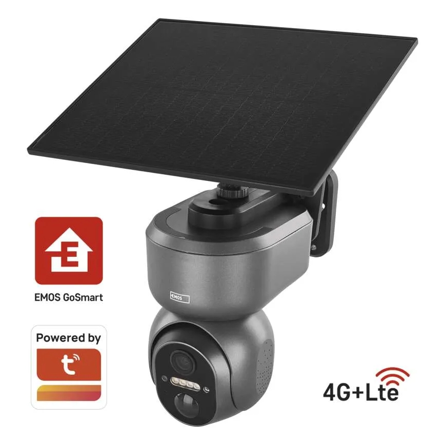 Smart solcellsdriven kamera med GoSmart-sensor, 4G/LTE, 10400 mAh (5V), IP65, Tuya-kompatibel