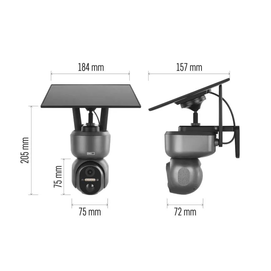 Smart solcellsdriven kamera med GoSmart-sensor, 4G/LTE, 10400 mAh (5V), IP65, Tuya-kompatibel