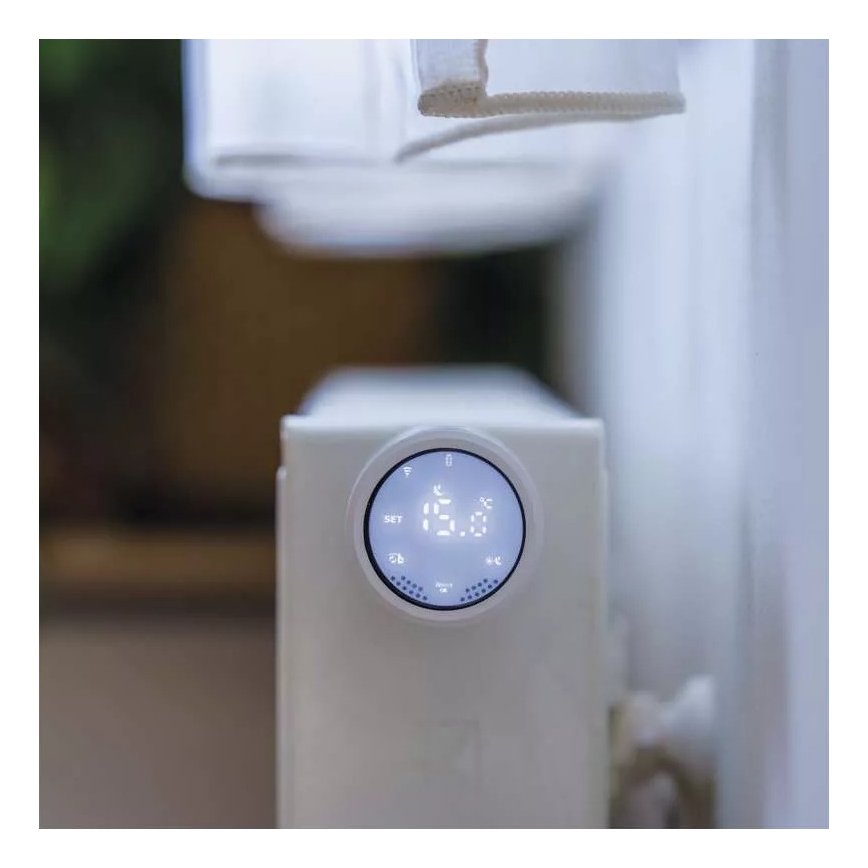 Smart termostathuvud med LCD display GoSmart M30x1,5 2xAA/1,5V Tuya