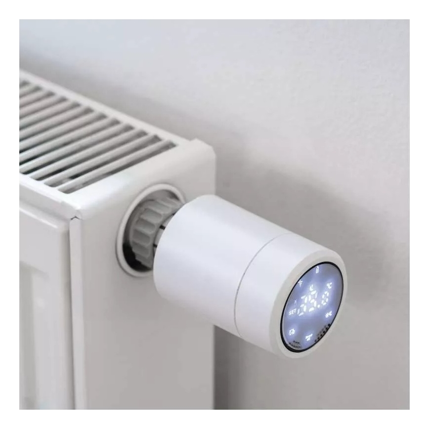 Smart termostathuvud med LCD display GoSmart M30x1,5 2xAA/1,5V Tuya