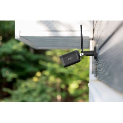 Smart utomhuskamera med sensor — Full HD 1080p, 12 V, IP65-klassad, Wi‑Fi (Tuya), svart