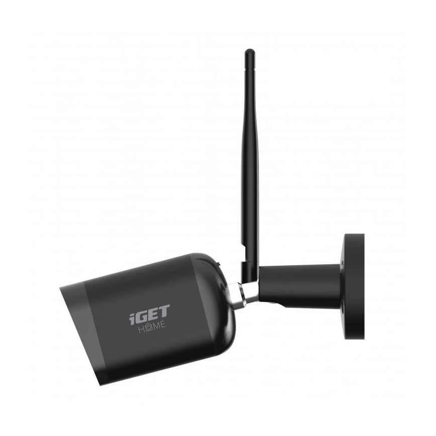 Smart utomhuskamera med sensor — Full HD 1080p, 12 V, IP65-klassad, Wi‑Fi (Tuya), svart