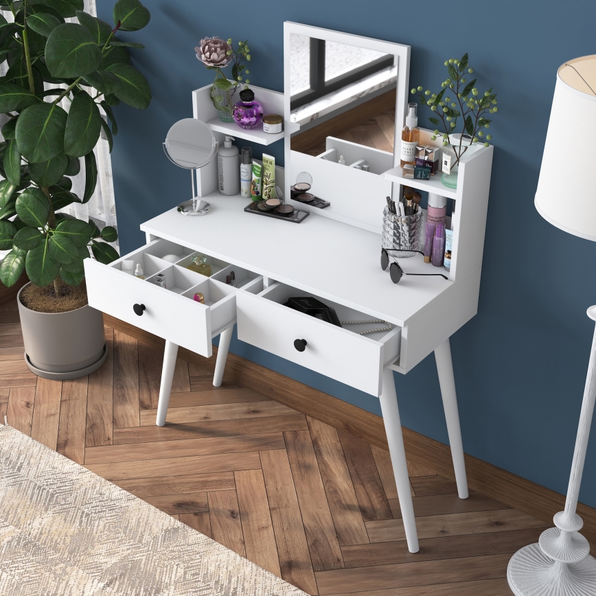Sminkbord 111,8x97,8 cm vit