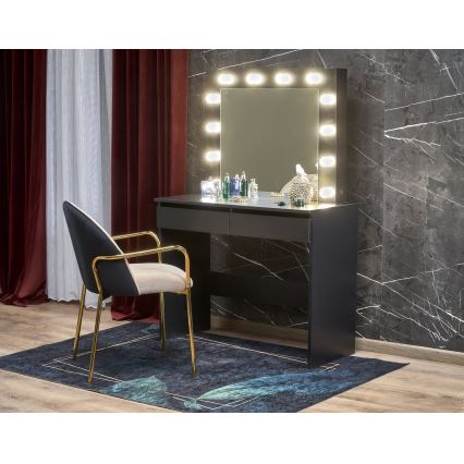 Sminkbord AMORIO 94x43 cm svart