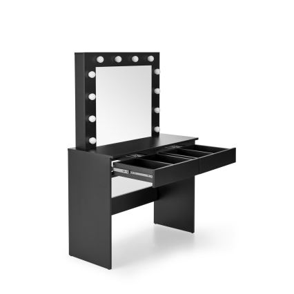 Sminkbord AMORIO 94x43 cm svart