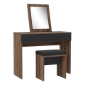 Sminkbord JUNO + pall 45x29,6 cm brun/svart