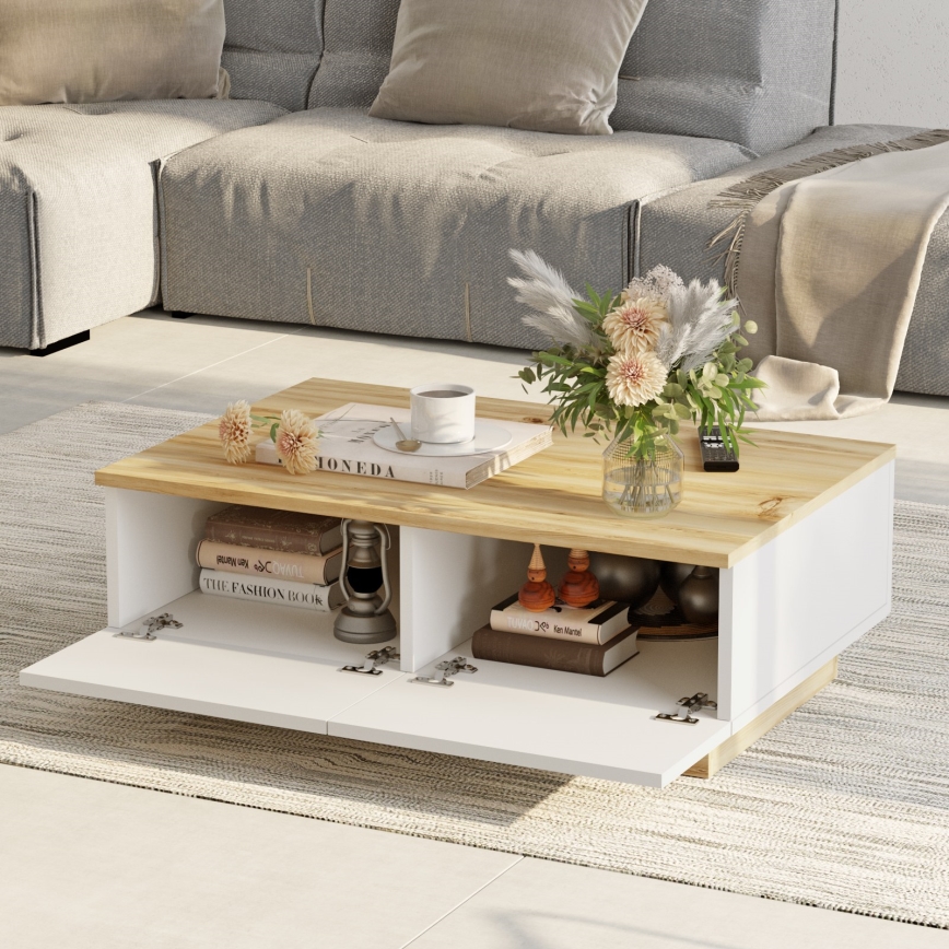 Soffbord 31,6x90 cm ek/vit