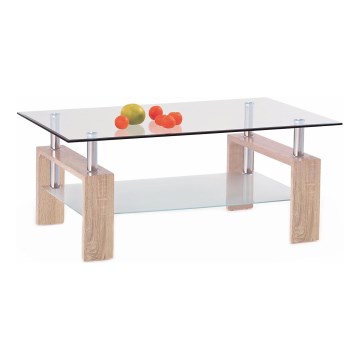 Soffbord 55x110 cm genomskinlig/ek sonoma