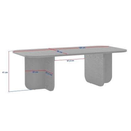 Soffbord AKIRA 120x60 cm, beige