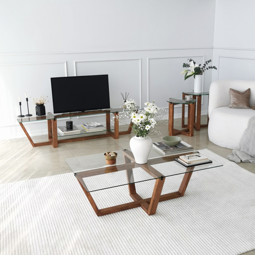 Soffbord AMALFI 35x105 cm tall/genomskinlig