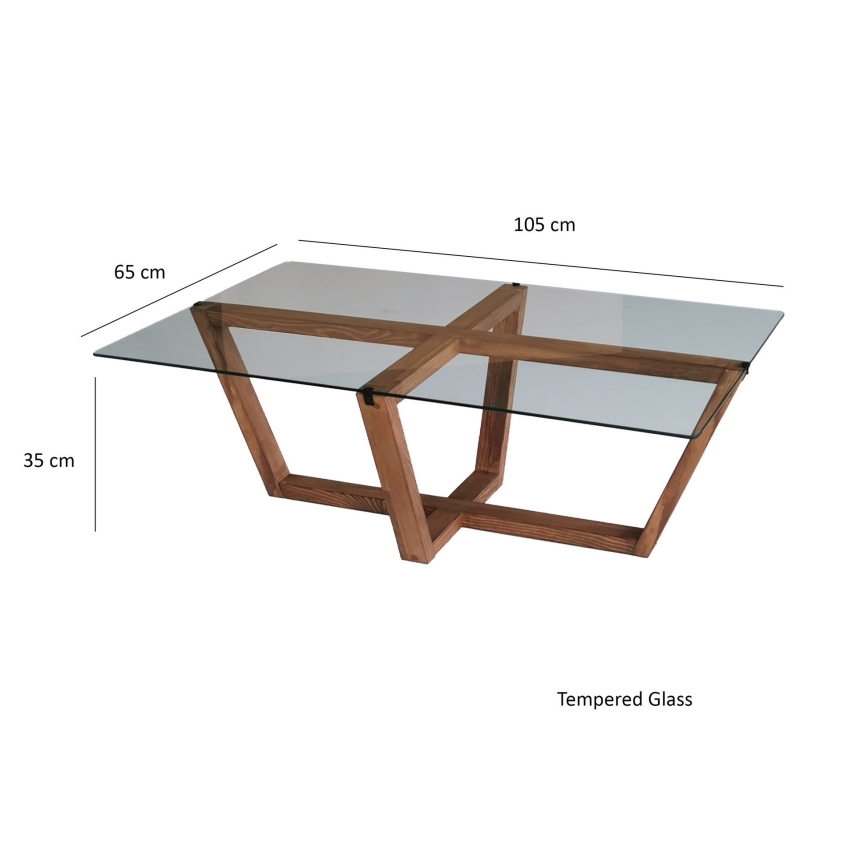 Soffbord AMALFI 35x105 cm tall/genomskinlig