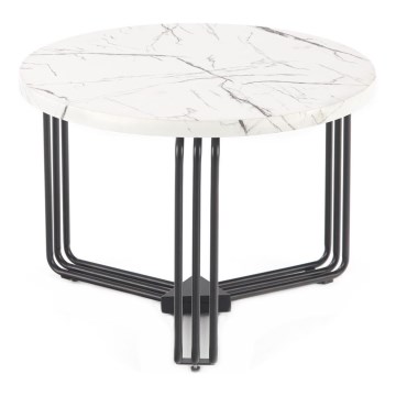 Soffbord ANTICA 41x55 cm svart/marmordekor