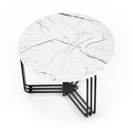 Soffbord ANTICA 41x55 cm svart/marmordekor