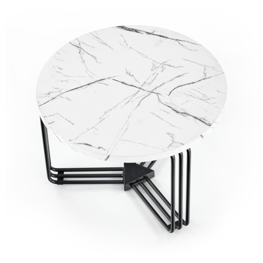 Soffbord ANTICA 41x55 cm svart/marmordekor