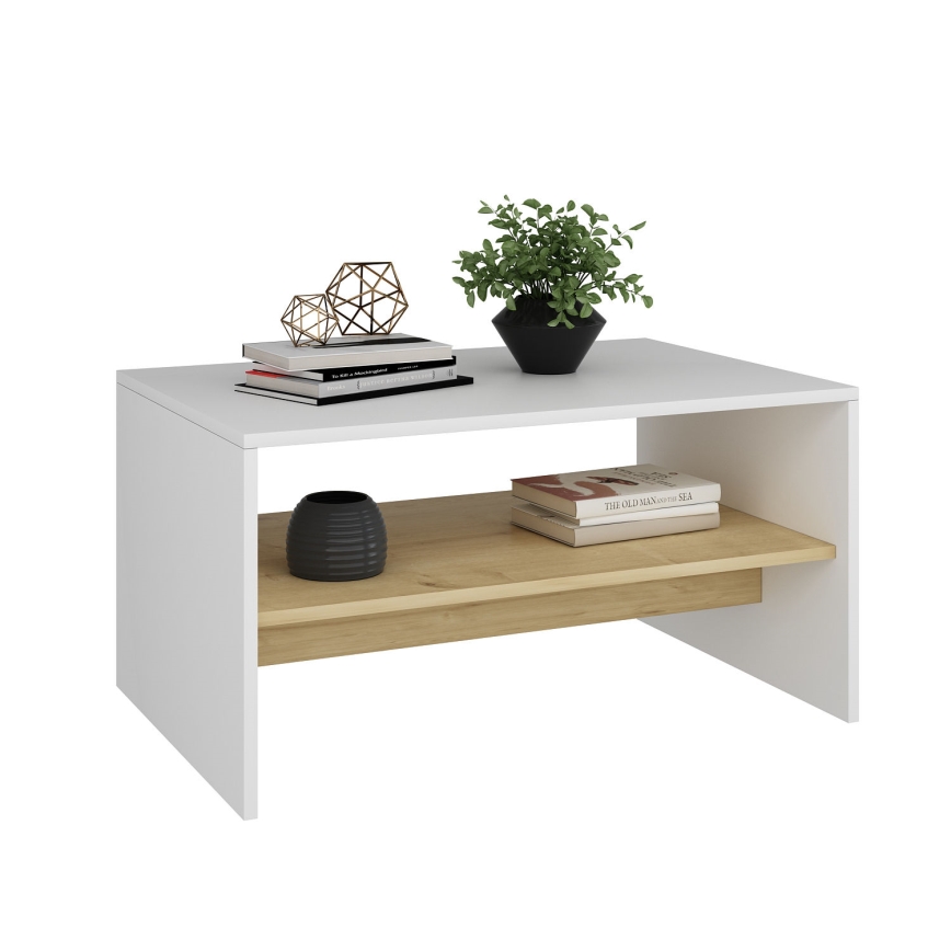 Soffbord APOLLON 47x90 cm beige/vit