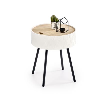 Soffbord AURA 45x38 cm vit/svart/beige