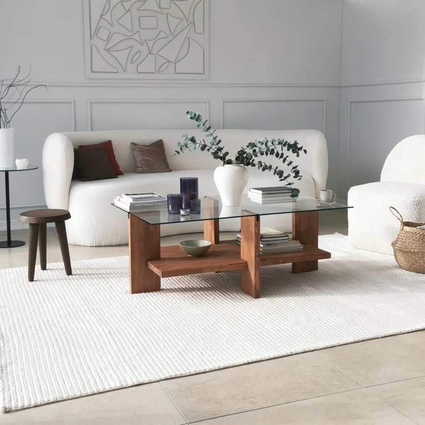 Soffbord BABYLON 40x105 cm brun/genomskinlig