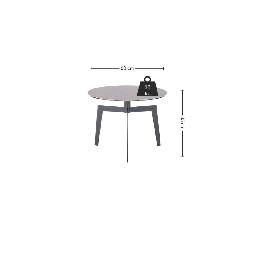 Soffbord BALANCE Ø 60 cm grå/antracit