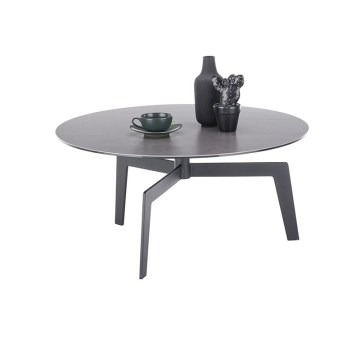Soffbord BALANCE, Ø 80 cm, grå/antracit